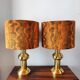 Pair of large vintage 1970s brass living room lamps