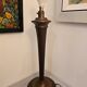 Vintage Scandinavian style lamp base in dark wood and bronze metal – 58 cm