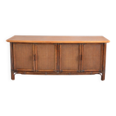 Buffet / Wooden and rattan sideboard 1960s / 1970s vintage
