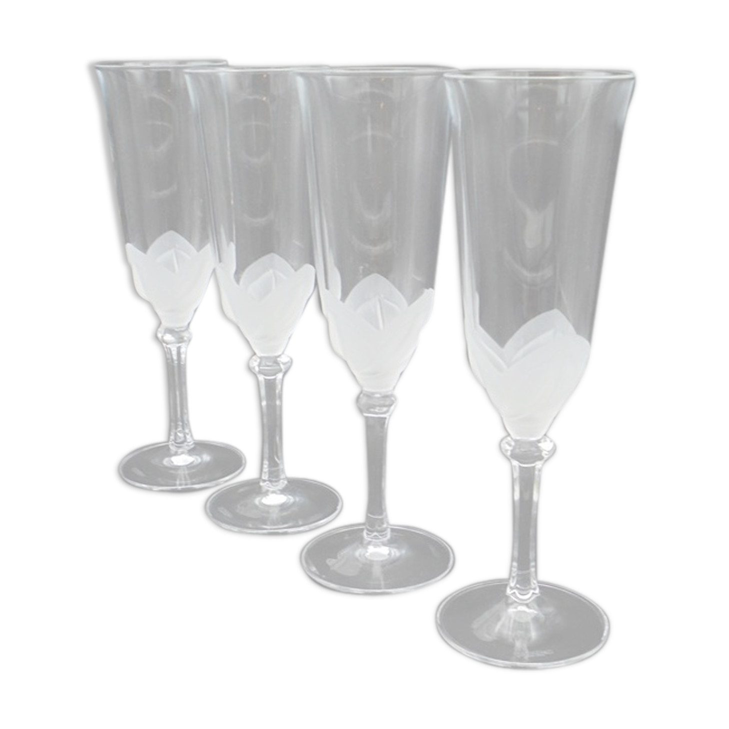 Set of 4 crystal flutes