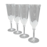 Set of 4 crystal flutes