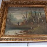 Painting under wood XIX th