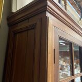 Meuble vitrine de magasin ancien en chêne