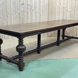 Oak monastery table with turned legs from the 1930s