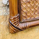 Vintage mirror, bamboo, cane and rattan, circa 1960's