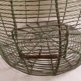 Spherical bird cage green metal
