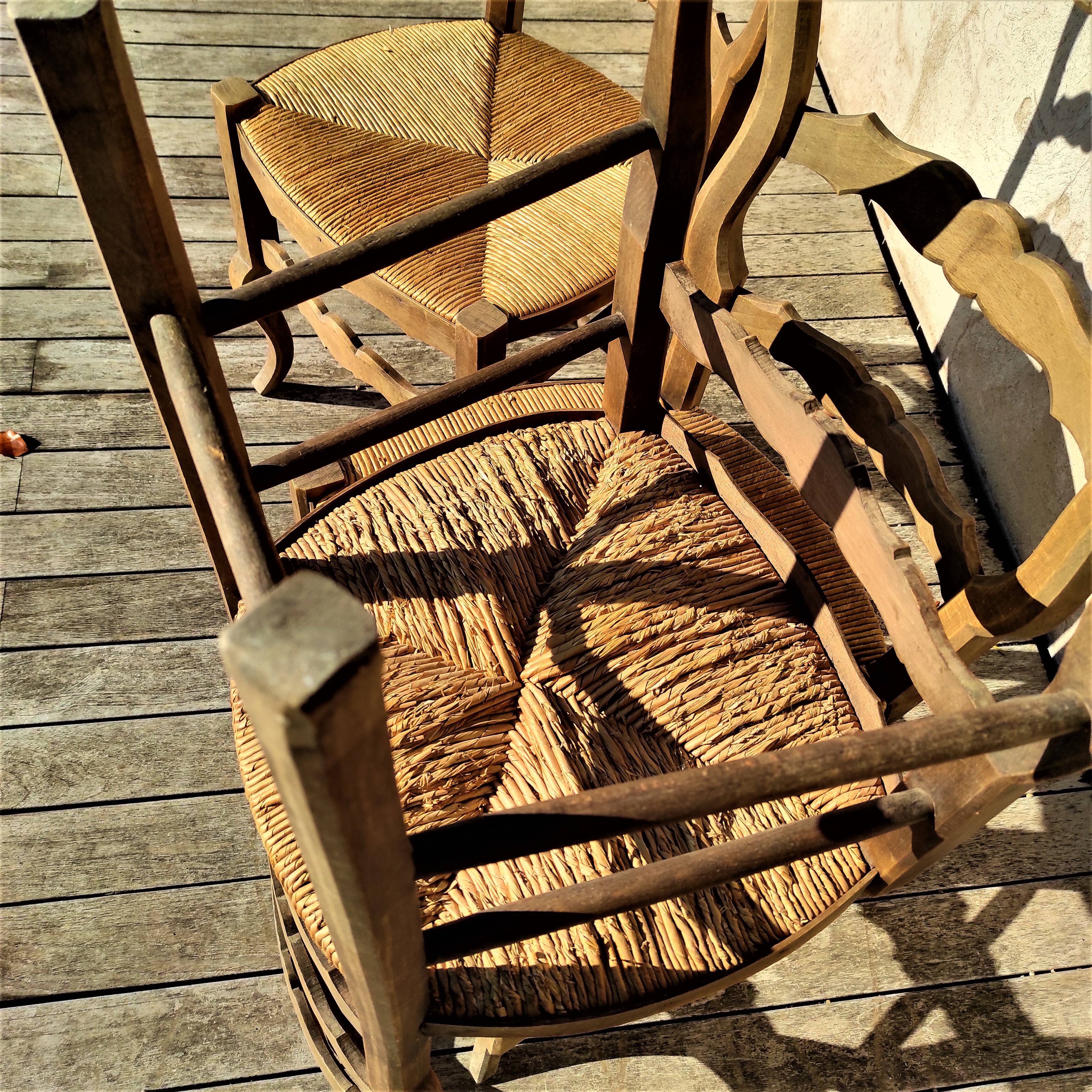 1 lot de 4 chaises rustique