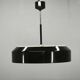 1960s NAPAKO Modernist Black Glass Pendant Light, Czechoslovakia