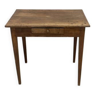 Side table in natural wood, spindle legs
