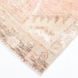 Faded red and beige vintage runner rug 322x85cm