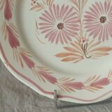 Flat plate in faience hb quimper pink*