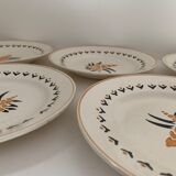 5 assiettes plates Longwy