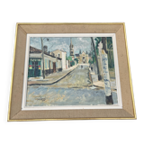 Old painting Street with church – Jack Senne 1933