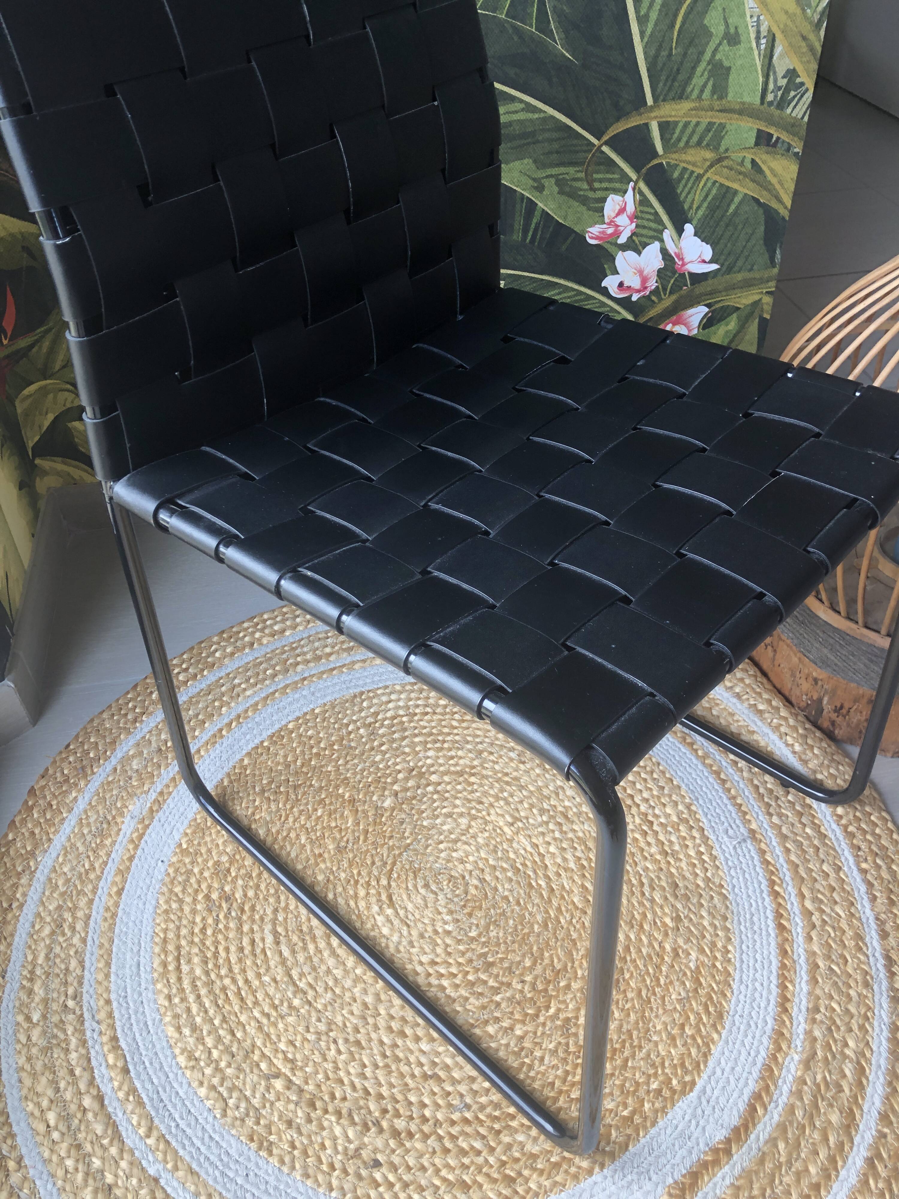 Pair of designer black chairs