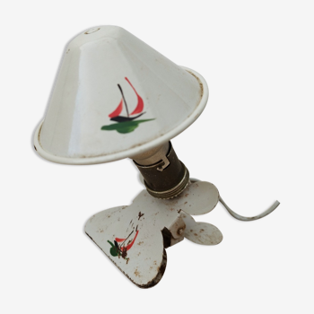 Lampe pince champignon tôle peinte