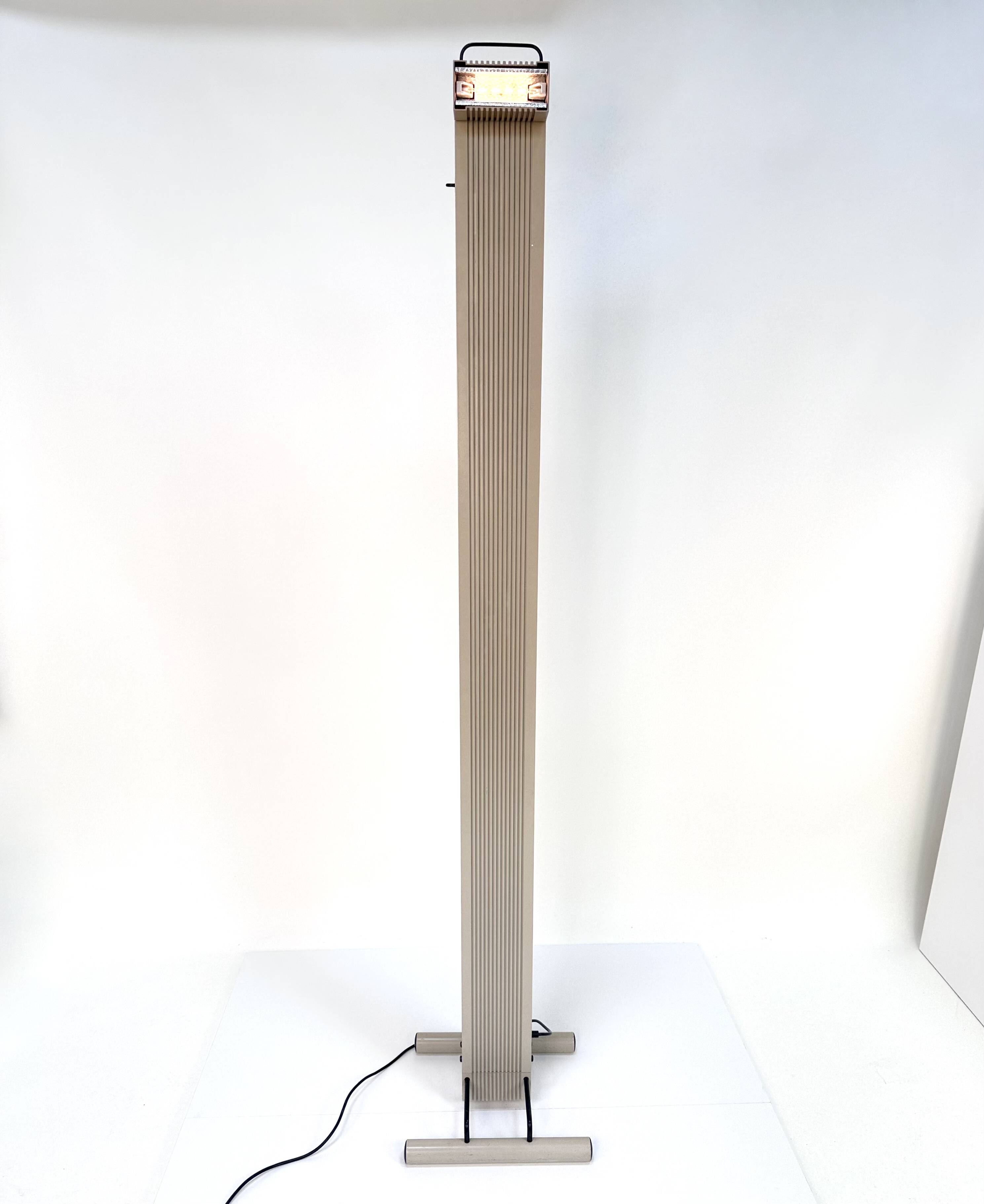 "Zagar" Halogen Floor Lamp, First Model in Metal by Silvio Carpani for Stilnovo, Italy 1978