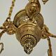 French victorian brass 6 light cherub chandelier with floral decoration