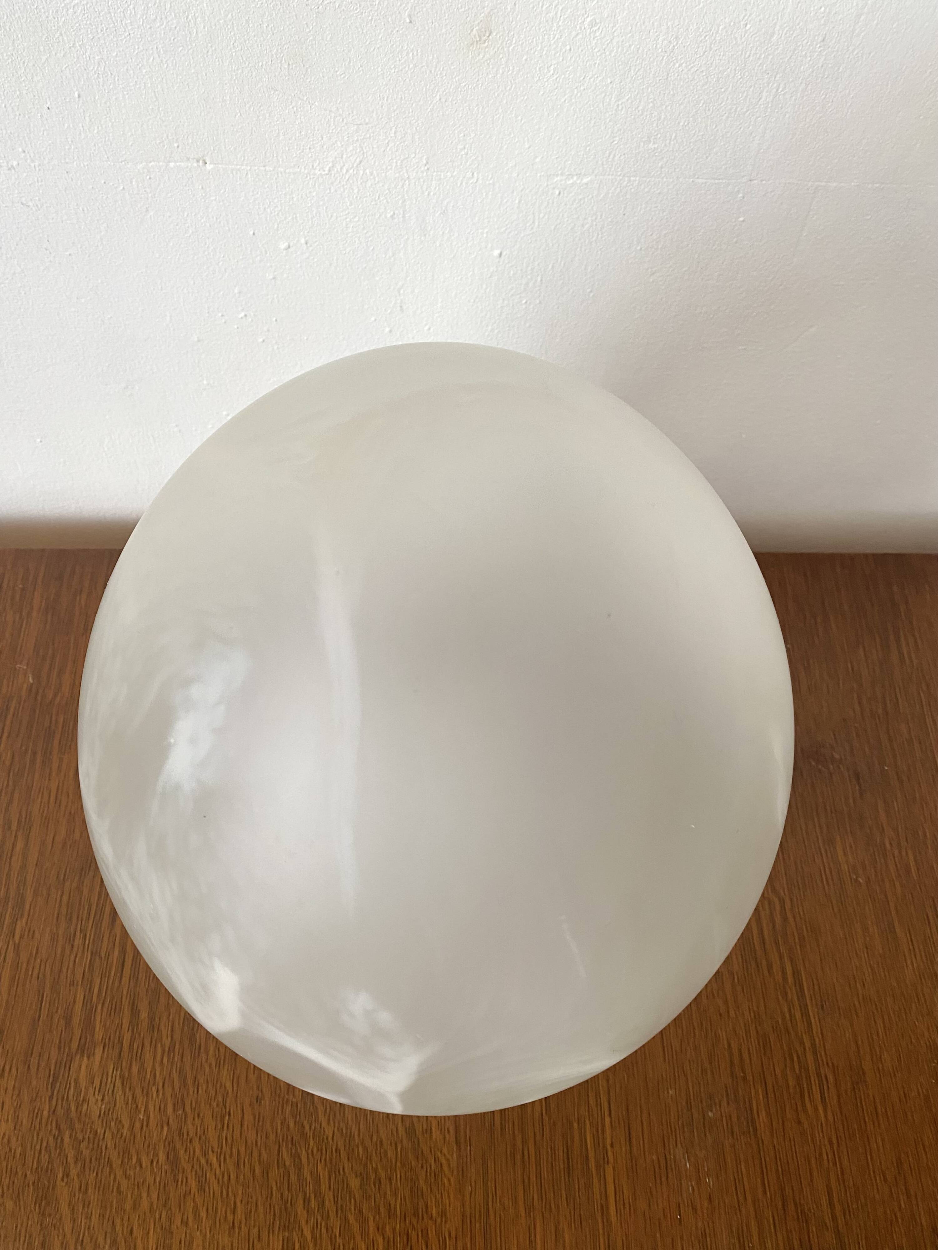 Large marbled glass egg lamp 38 cm, 80s