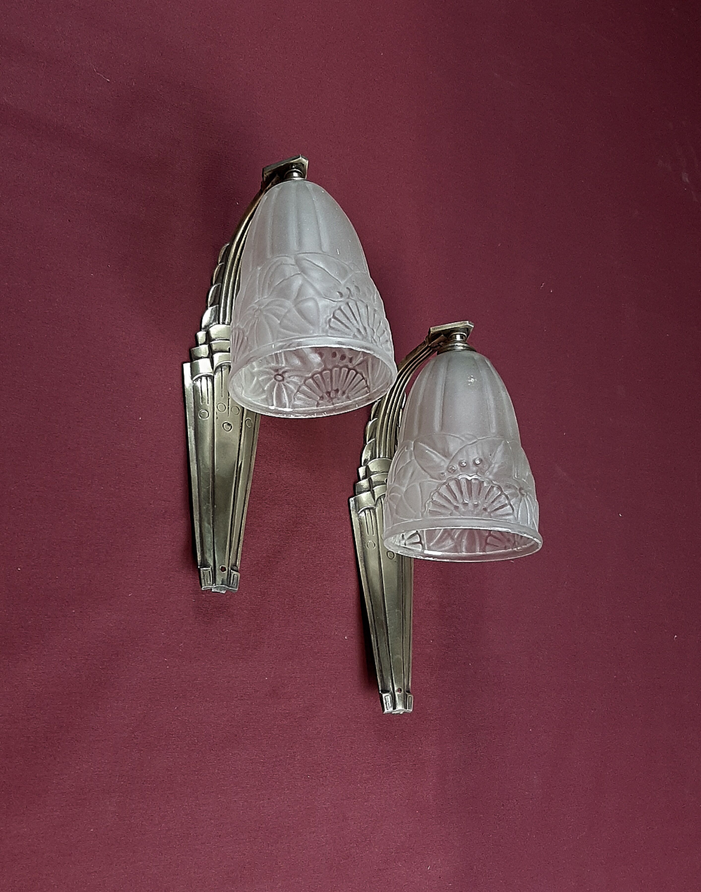 Pair of art deco period wall lamps