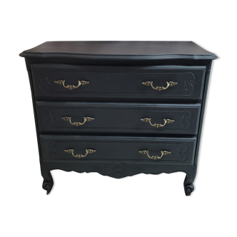 Commode vintage noir mat