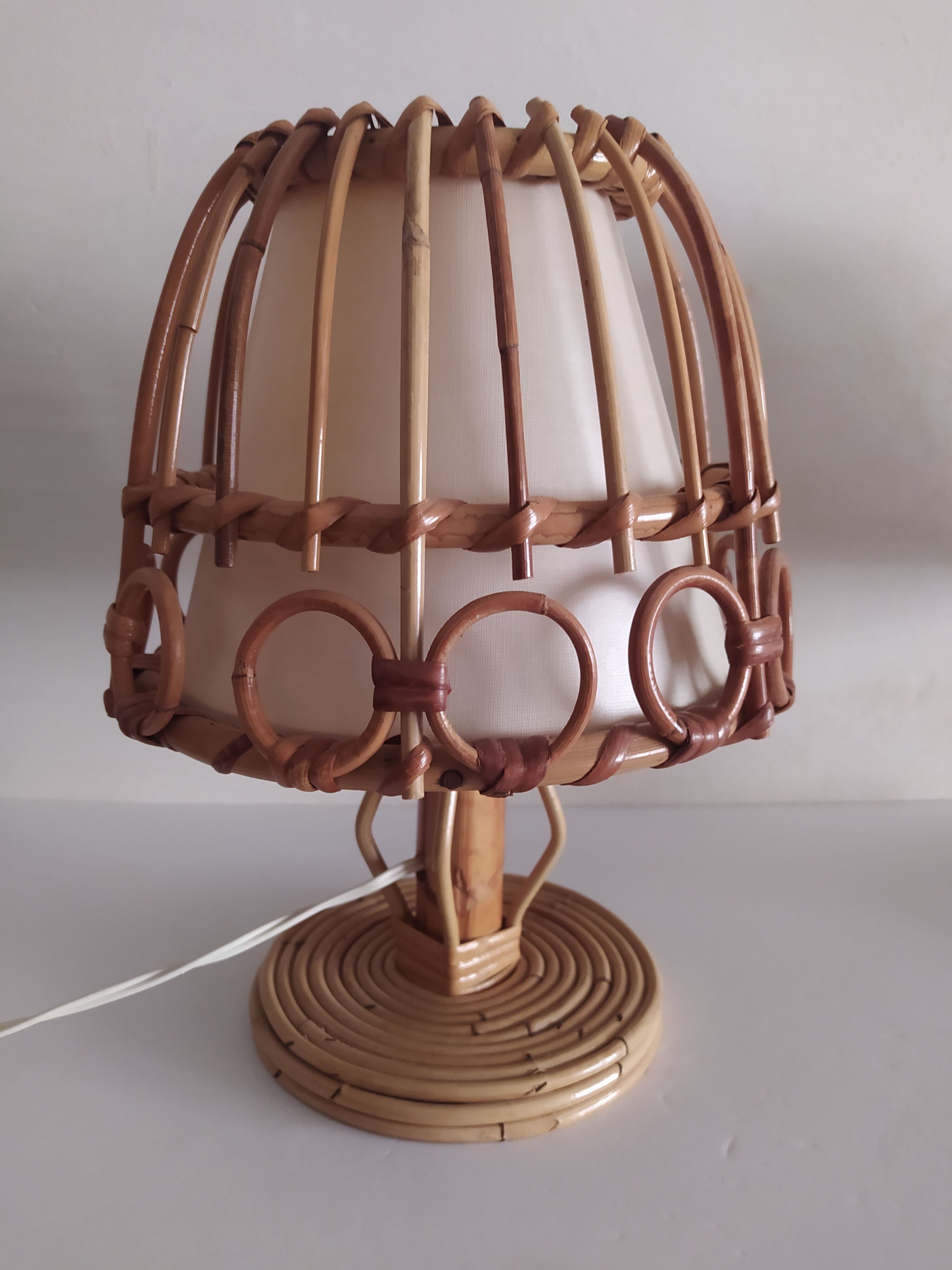 Pair of bamboo lamps