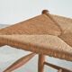 6 solid oak and woven bamboo chairs, mid-century, 1950s