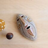 Mayan ceramic wall mask from Accolay, art brut, 1960s