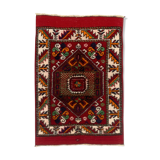 Vintage western Turkish rug oriental 120x80 cm tribal carpet, red