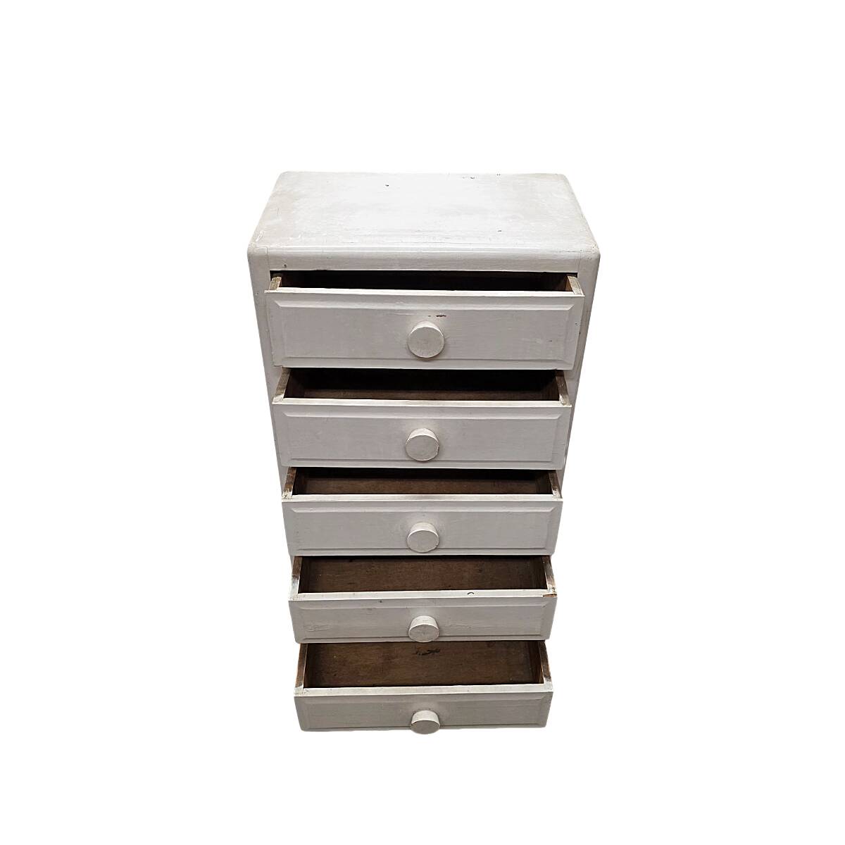 Commode ancienne française blanche/grise, début des années 1900