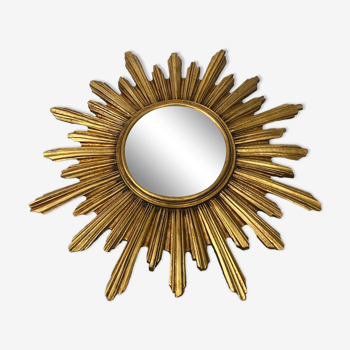 Witch sun mirror in resin 1970 with gilding