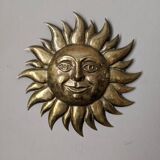 Vintage brass wall sun, handcrafted, alternative decor