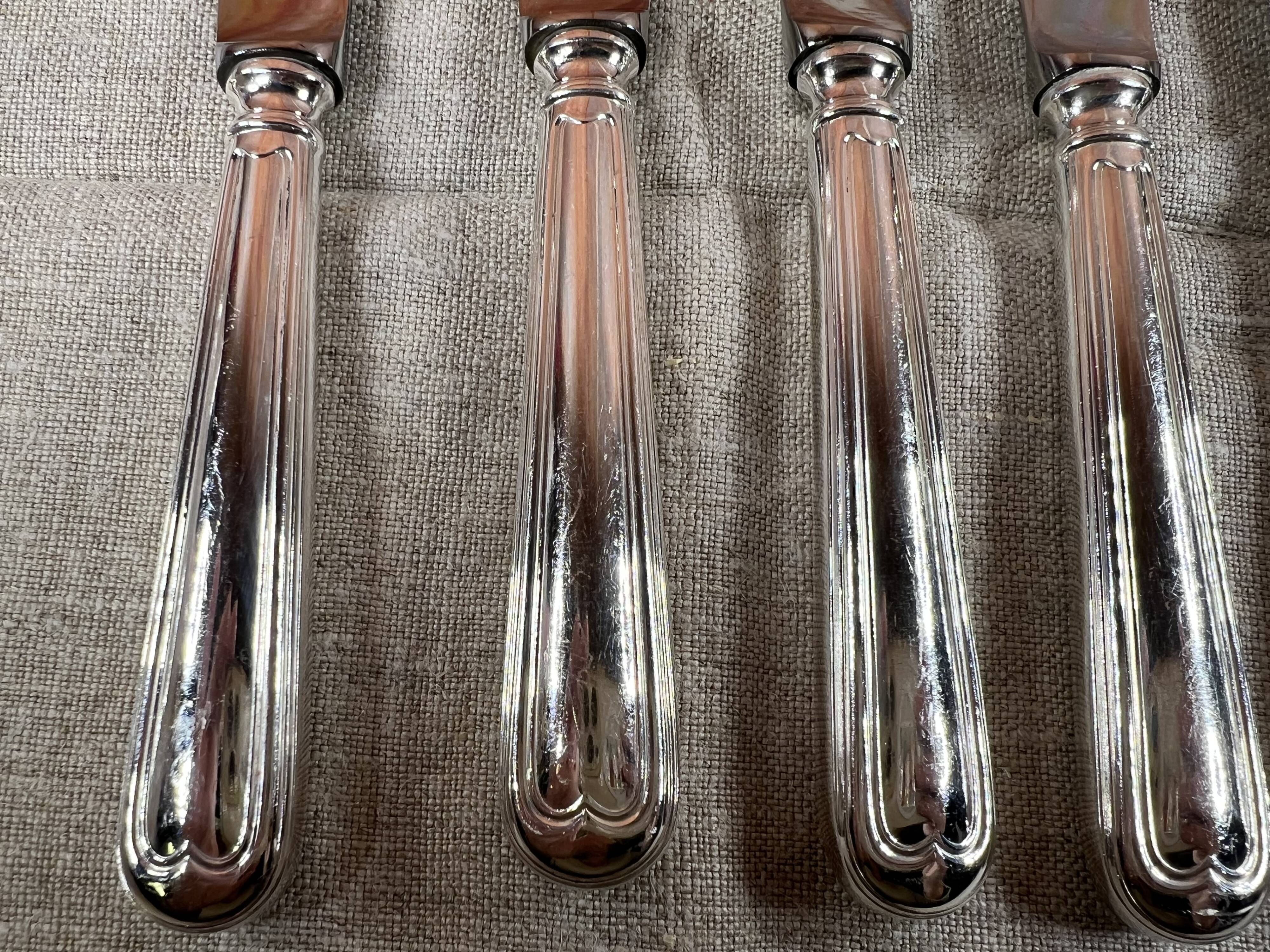 12 dessert knives François Frionnet silver metal for cheese and dessert