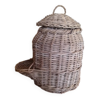 Vintage wicker potato or egg basket