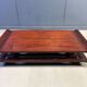Two-tiered pagoda Wabi Sabi style coffee table in wood and bamboo, 1970s
