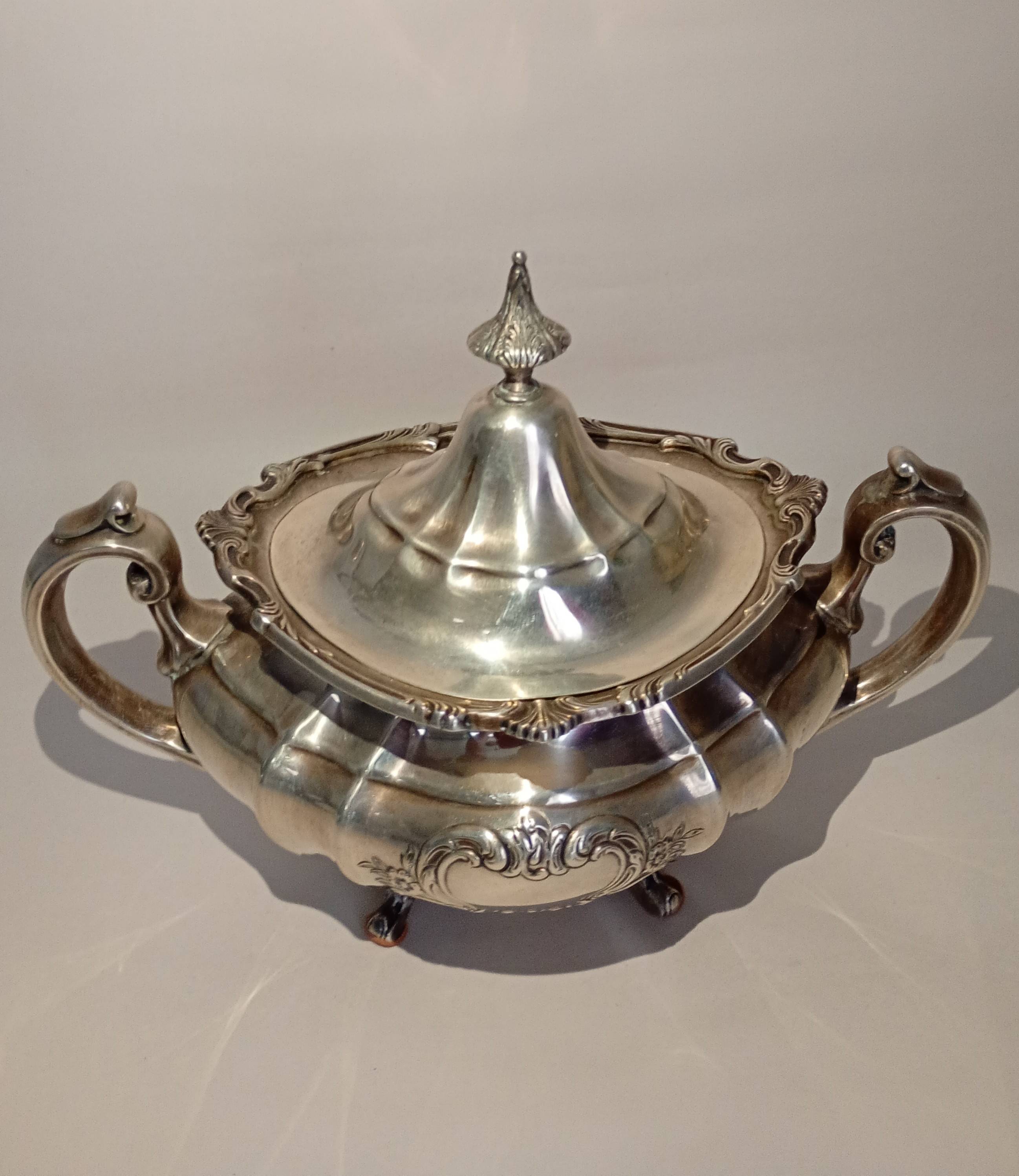 Reed & Barton Solid Sterling Silver Sugar Bowl & Creamer 790 grams