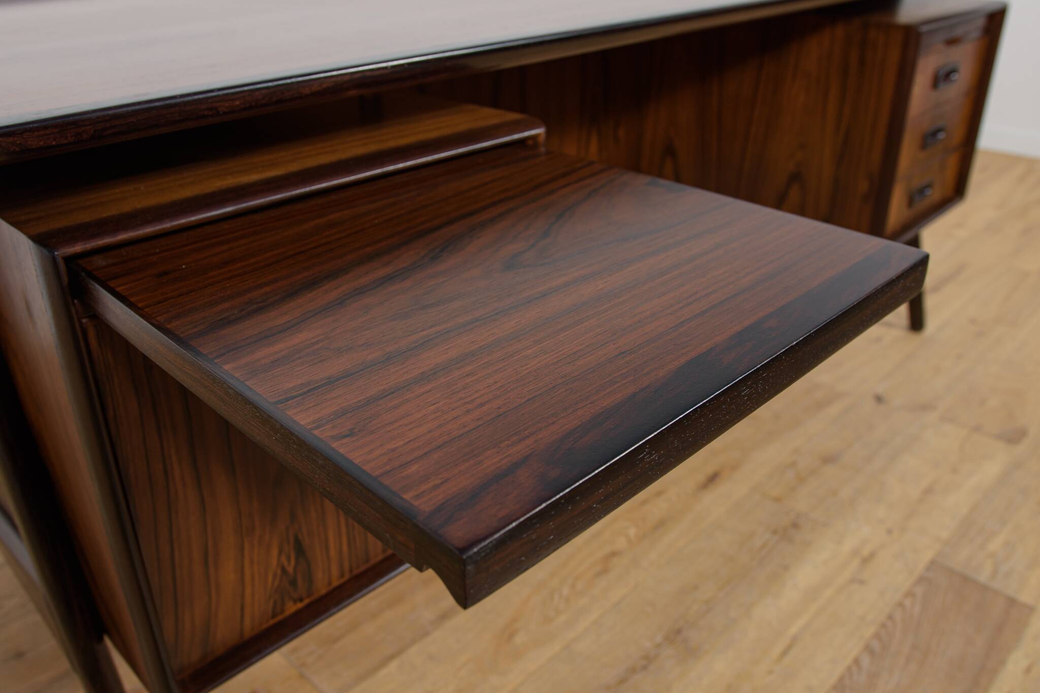 Large Mid-Century Freestanding Rosewood Desk, Denmark, 1960s