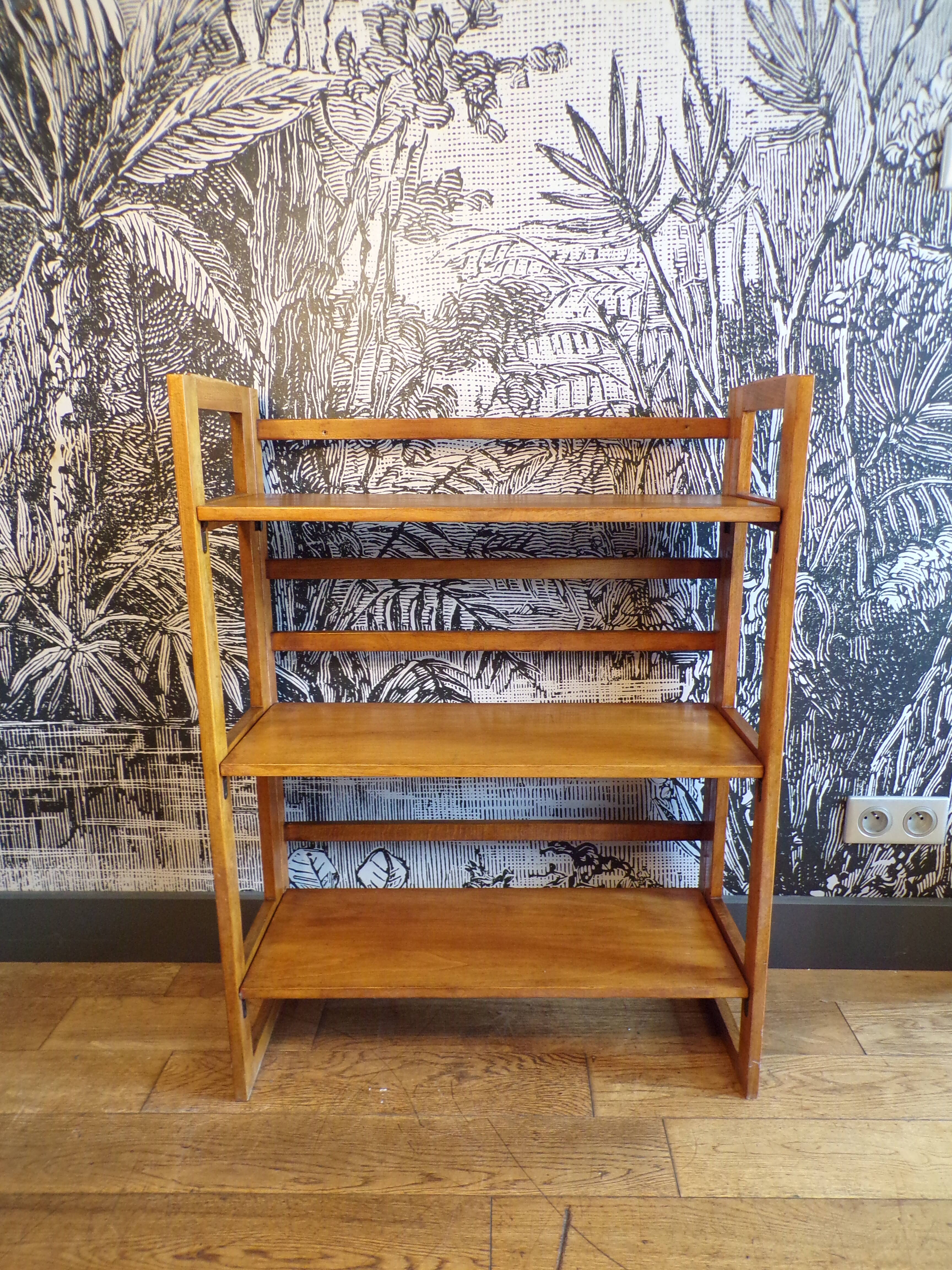 Vintage foldable wooden bookseller bookcase