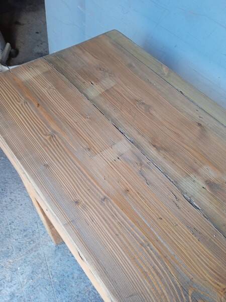 90cm old solid wood workbench