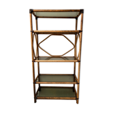 Showcase shelf in vintage smoked glass bamboo