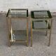 2 bedside tables, end tables in brass and transparent glass Maison Ja