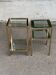 2 bedside tables, end tables in brass and transparent glass Maison Ja