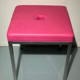 Metal & pink leather stools
