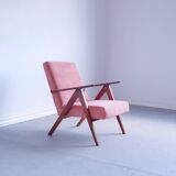 Mid Century Easy Chair Model B 310 Var in Coral Velvet