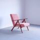 Mid Century Easy Chair Model B 310 Var in Coral Velvet