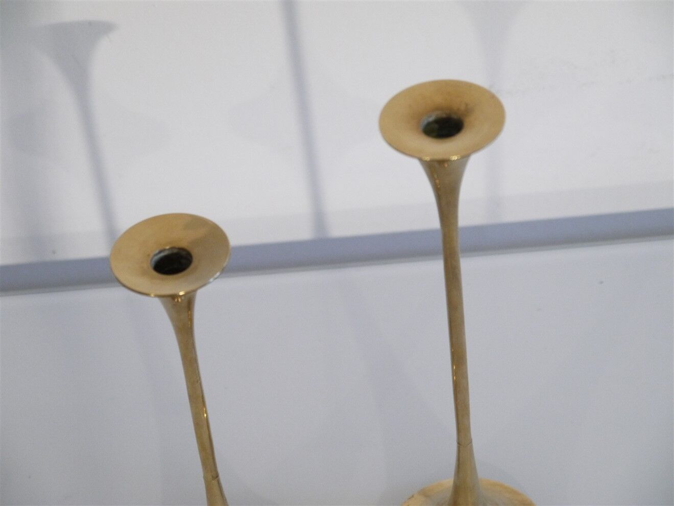 Pair of vintage brass candle holders 1970