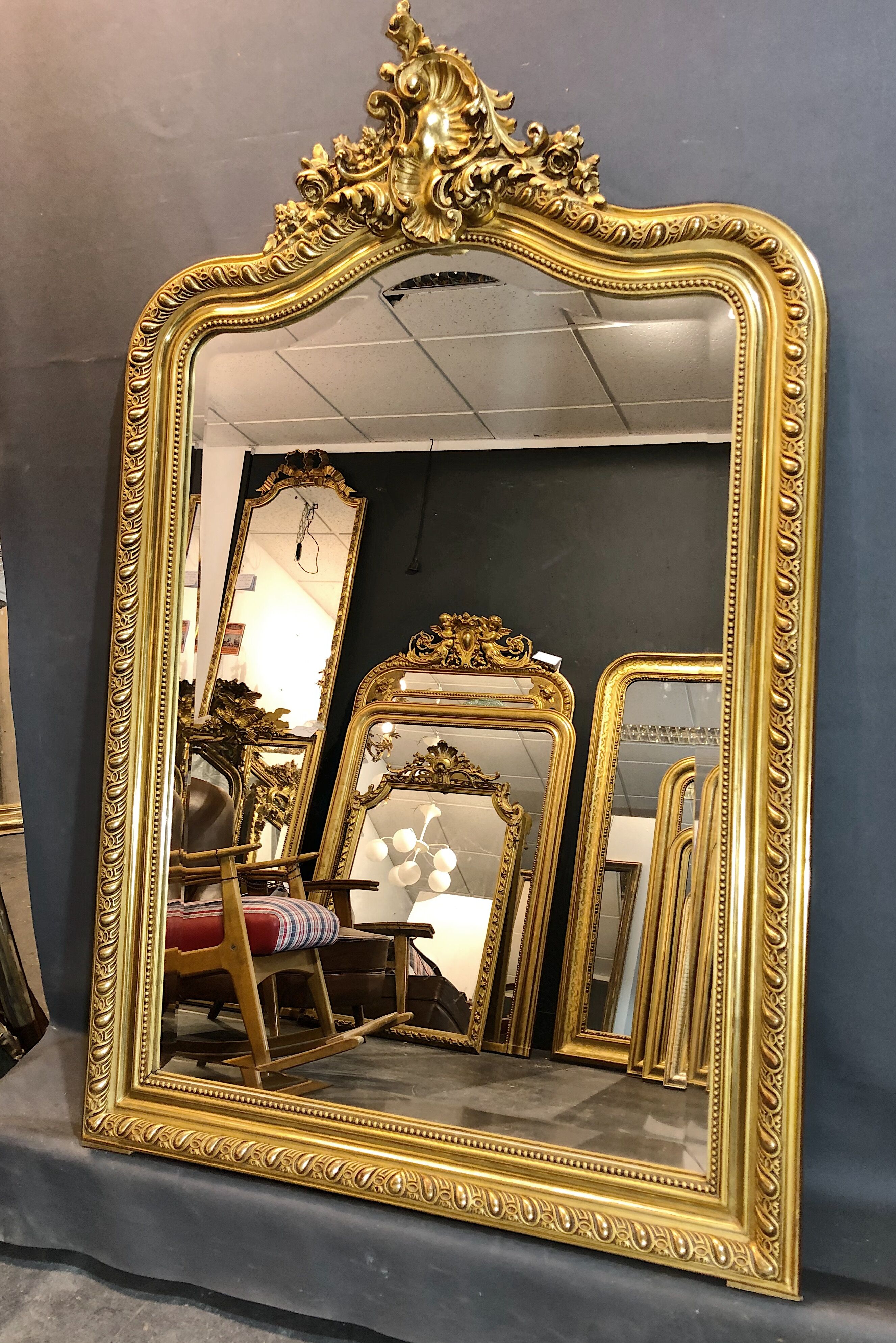 Old mirror gold leaf gilding