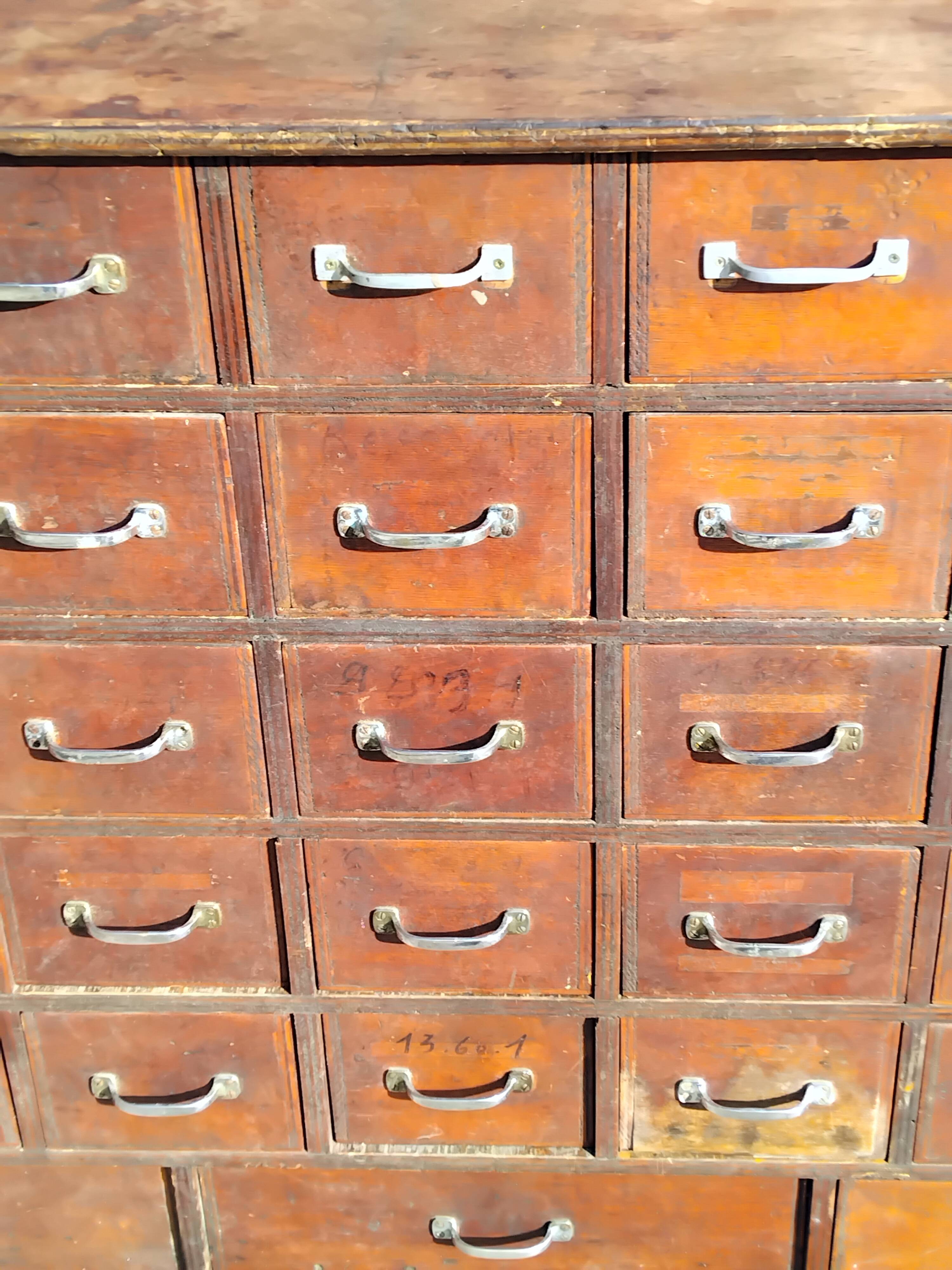 Old sideboard workshop furniture 49 drawers vintage design