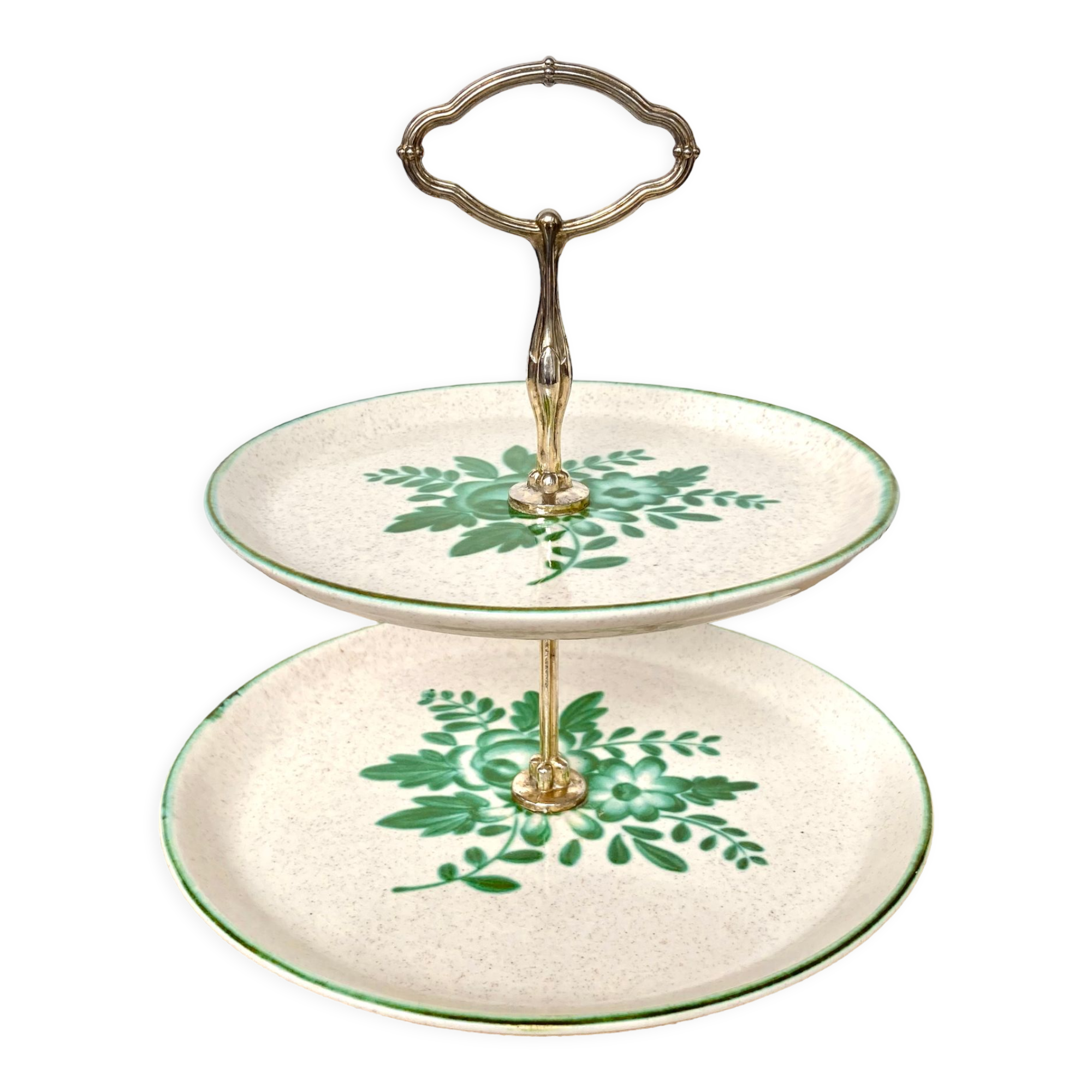 Présentoir à gâteaux serviteur céramique à fleurs