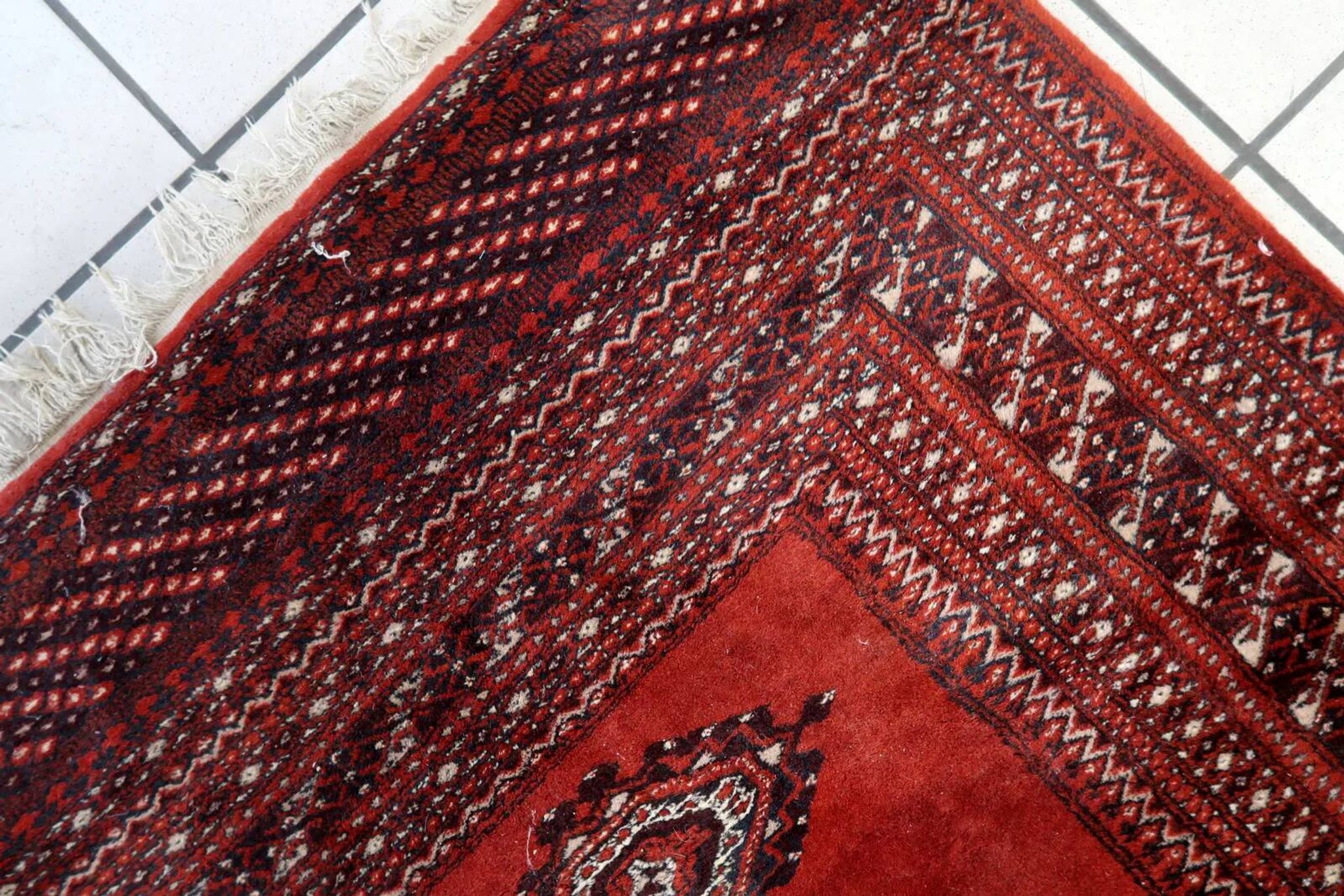 Tapis Boukhara ouzbek vintage fait main, 91 cm x 155 cm, années 1950