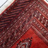 Handmade vintage Uzbek Bukhara rug 91cm x 155cm, 1950s